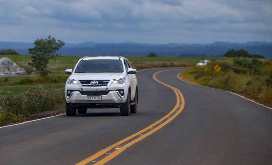 06.05.2021 - Rodovia municipal João Maria de Jesus, em Turvo. Governador Carlos Massa Ratinho JuniorFoto Gilson Abreu/AEN