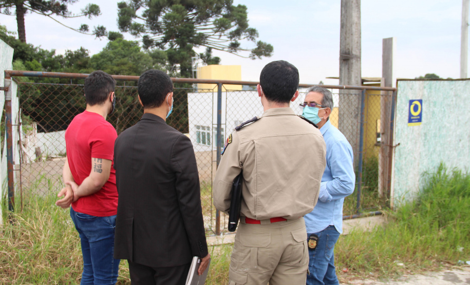 Secretário da Segurança Pública, Romulo Marinho Soares  visita obras da nova Delegacia Cidadã de Colombo  -  Colombo, 07/05/2021  -  Foto: SESP/PR