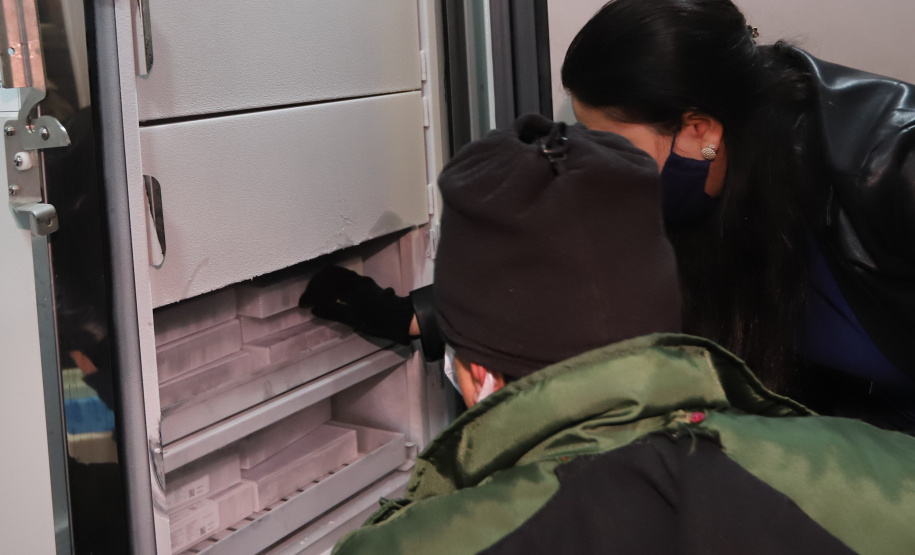 Vacina Pfizer 2 Segundo lote com 67.860 doses da vacina Pfizer/Comirnaty/BioNtech chega no Centro de Medicamentos do Paraná (Cemepar), em Curitiba, na noite desta segunda-feira (10). Foto: Geraldo Bubniak/AEN