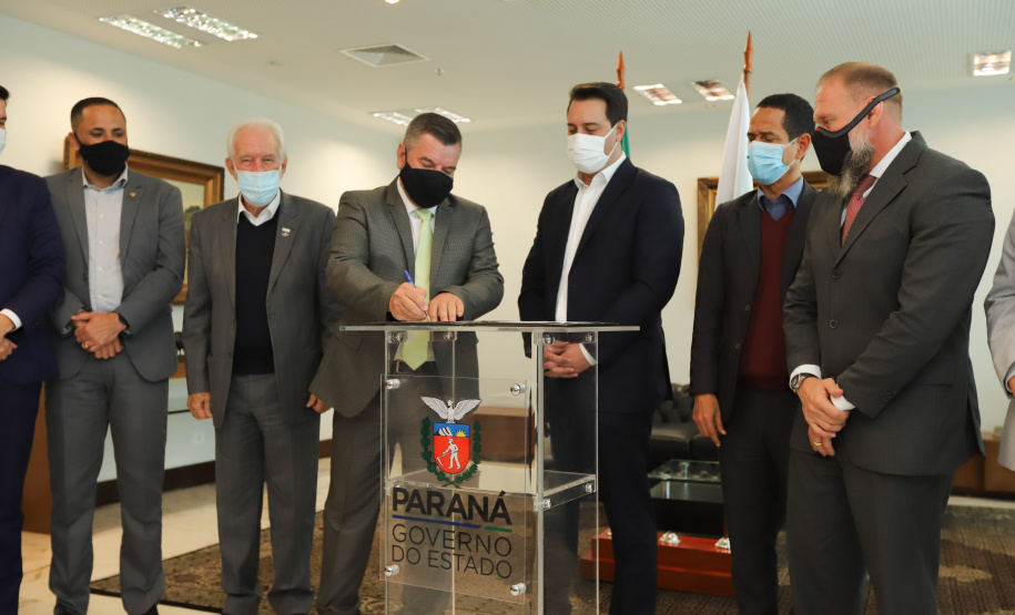 Diarias Policia Civil O governador Carlos Massa Ratinho Junior anuncia nesta terça-feira (11) o pagamento de diarias exrtajornada para a Policia Civil do Parana. Curitiba, 11/05/2021. Foto: Geraldo Bubniak/AEN