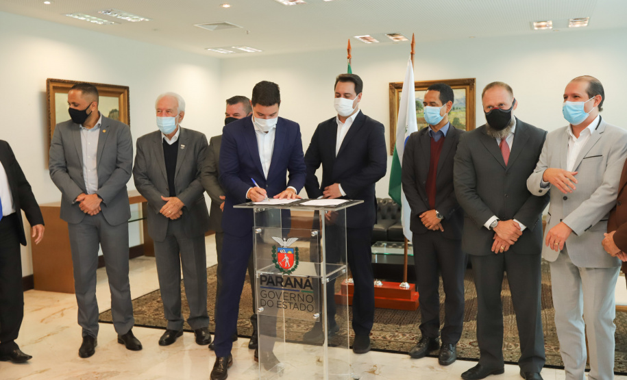 Diarias Policia Civil O governador Carlos Massa Ratinho Junior anuncia nesta terça-feira (11) o pagamento de diarias exrtajornada para a Policia Civil do Parana. Curitiba, 11/05/2021. Foto: Geraldo Bubniak/AEN