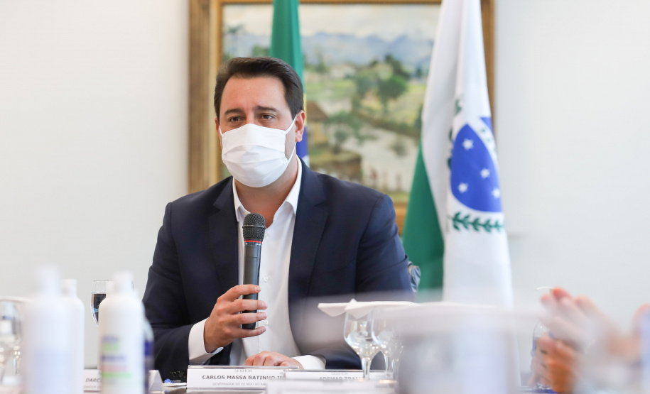 Diarias Policia Civil O governador Carlos Massa Ratinho Junior anuncia nesta terça-feira (11) o pagamento de diarias exrtajornada para a Policia Civil do Parana. Curitiba, 11/05/2021. Foto: Geraldo Bubniak/AEN