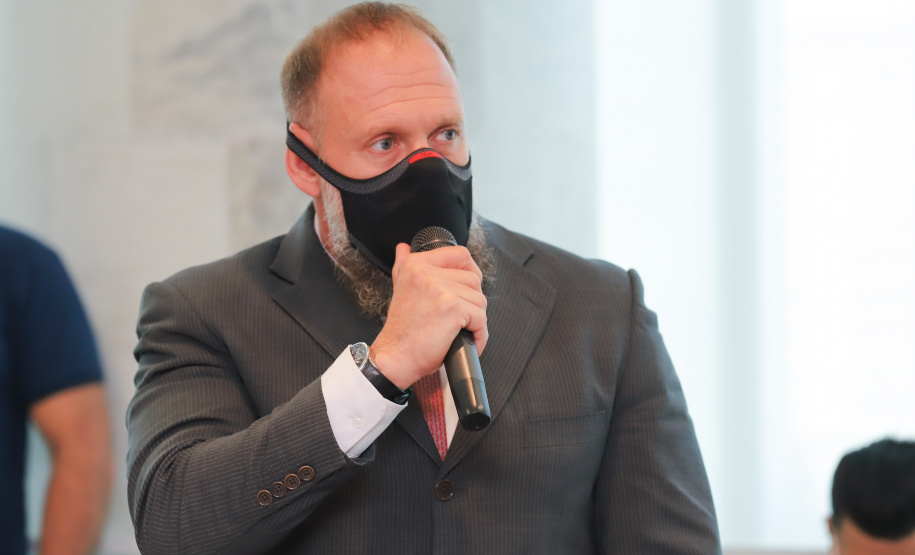 Diarias Policia Civil O governador Carlos Massa Ratinho Junior anuncia nesta terça-feira (11) o pagamento de diarias exrtajornada para a Policia Civil do Parana. Curitiba, 11/05/2021. Foto: Geraldo Bubniak/AEN