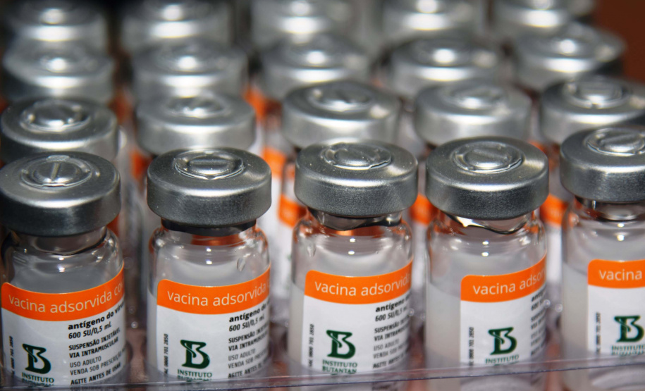 O Paraná recebeu mais 62 mil doses da vacina Coronavac, da parceria entre Sinovac e Instituto Butantan, nesta sexta-feira (14). As doses se referem a uma atualização na 19ª pauta de distribuição de vacinas contra a Covid-19 do Ministério da Saúde.. Foto: Américo Antonio/SESA