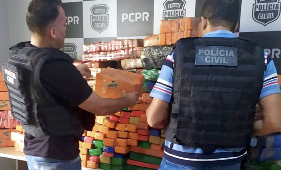 As forças de segurança pública do Paraná apreenderam 36,8 toneladas a mais de drogas no primeiro trimestre de 2021, em comparação com o mesmo período do ano passado. O número representa um aumento de 148,06% nas apreensões, segundo os dados da Secretaria Estadual da Segurança Pública, divulgado nesta segunda-feira (17/05). - Curitiba, 17/05/2021 - Foto: SESP/PR