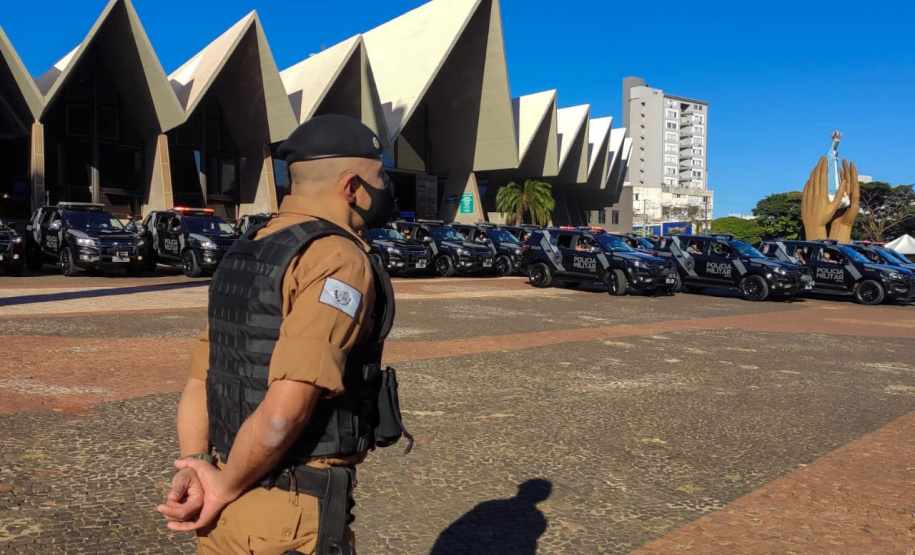 As equipes policiais do Batalhão de Operações Especiais (BOPE), treinadas para dar suporte às unidades de área da PM nas ocorrências de maior periculosidade estão na região de Cascavel nesta semana. A Operação Pronta Resposta IV foi lançada nesta terça-feira (18/05), no Centro da cidade, com a participação do Subcomandante-Geral da PM, coronel Rui Noé Barroso Torres.  -  Cascavel, 18/05/2021  -  Foto: PMPR