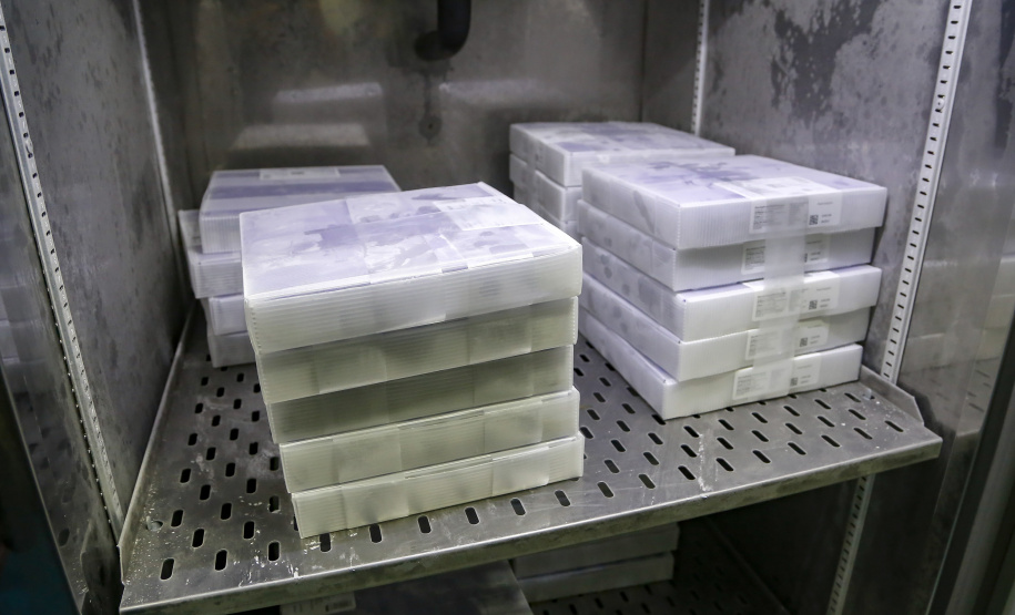 vacinas contra Covid-19 produzidas pela parceria entre Pfizer e BioNTech. O terceiro lote dos imunizantes, que chegou  à Capital nesta terça-feira (18), com mais 39.780 doses
Foto Gilson Abreu/AEN