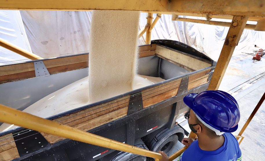 Descarga de fertilizantes está mais eficiente e a produtividade média, por dia, cresceu 20% em 2021. No primeiro quadrimestre deste ano foram 42.890 toneladas de adubo descarregadas diariamente. - Paranaguá, 19/05/2021 - Foto: Claudio Neves/Portos do Paraná