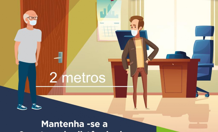 MÁSCARA E DISTANCIAMENTO - Campanha da Saúde incentiva que idosos vacinados continuem se cuidando - Foto/Arte: SESA