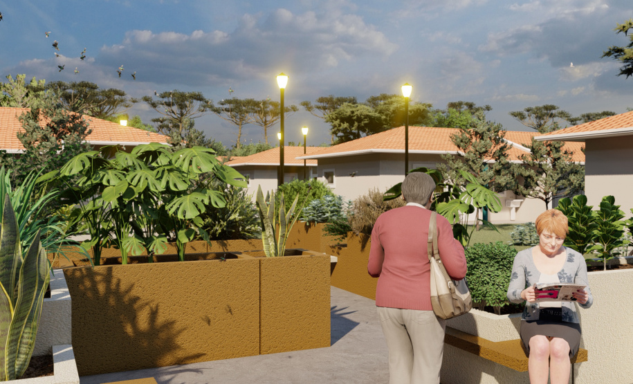 A obra de construção do condomínio para idosos, do programa Viver Mais Paraná, do Governo do Estado, em Prudentópolis ultrapassou os 60% de conclusão. O empreendimento, que recebe mais de R$ 4 milhões de investimento do tesouro estadual, será entregue ainda este ano à população de acordo com os representantes da Cohapar que vistoriaram os trabalhos de execução nesta segunda-feira (24). - Curitiba, 24/05/2021 - Foto: Cohapar