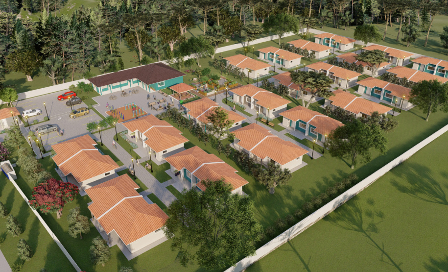 A obra de construção do condomínio para idosos, do programa Viver Mais Paraná, do Governo do Estado, em Prudentópolis ultrapassou os 60% de conclusão. O empreendimento, que recebe mais de R$ 4 milhões de investimento do tesouro estadual, será entregue ainda este ano à população de acordo com os representantes da Cohapar que vistoriaram os trabalhos de execução nesta segunda-feira (24). - Curitiba, 24/05/2021 - Foto: Cohapar