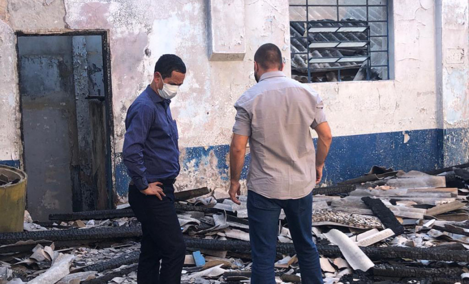 O secretário de Segurança Pública, Romulo Marinho Soares, visita local de obras em Foz do Iguaçu - Foto: SESP