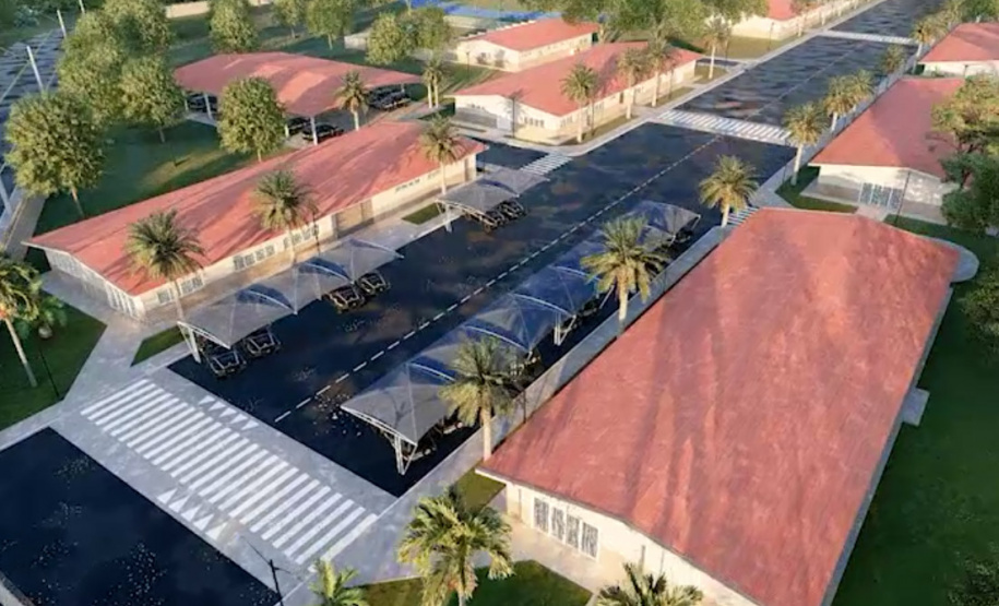 Projeto da nova sede do Batalhão de Fronteiras (BPFRON), em Guaíra. - Foto: SESP