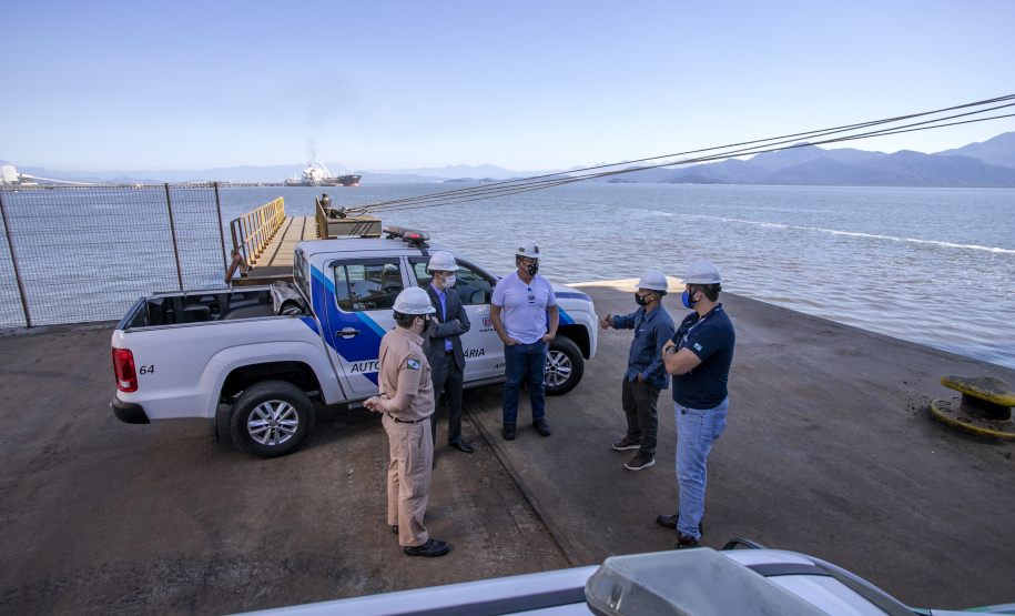 Novo delegado da Polícia Federal em Paranaguá conhece a estrutura da Portos do Paraná  - Paranaguá, 27/05/2021  -  Foto: Claudio Neves/Portos do Paraná