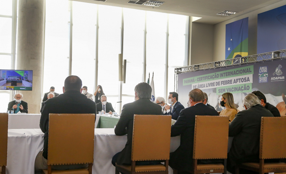 Governador Ratinho Junior destaca o reconhecimento internacional concedido ao Paraná como Área Livre de Febre Aftosa sem Vacinação.
Foto Gilson Abreu/AEN