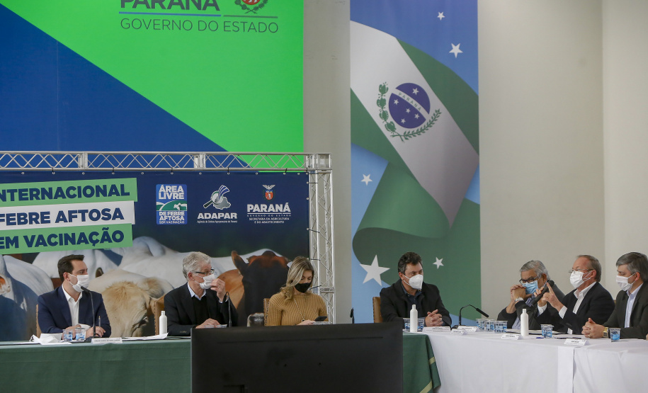 Governador Ratinho Junior destaca o reconhecimento internacional concedido ao Paraná como Área Livre de Febre Aftosa sem Vacinação.
Foto Gilson Abreu/AEN