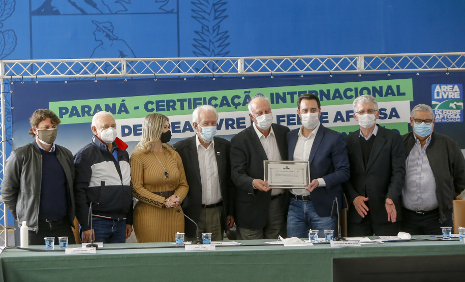 Governador Ratinho Junior destaca o reconhecimento internacional concedido ao Paraná como Área Livre de Febre Aftosa sem Vacinação.
Foto Gilson Abreu/AEN