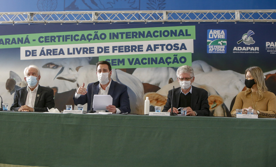 Governador Ratinho Junior destaca o reconhecimento internacional concedido ao Paraná como Área Livre de Febre Aftosa sem Vacinação.
Foto Gilson Abreu/AEN