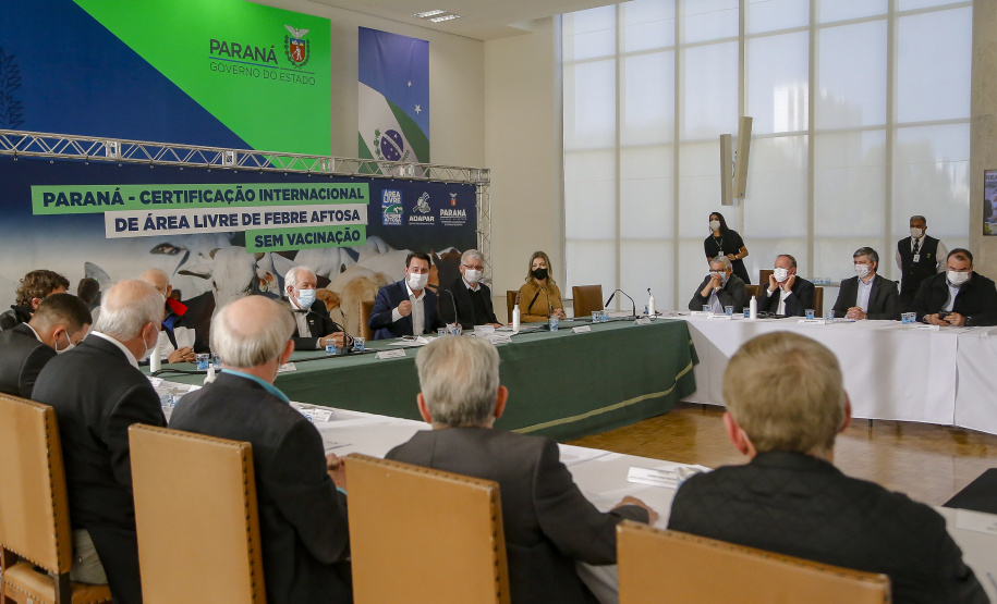 Governador Ratinho Junior destaca o reconhecimento internacional concedido ao Paraná como Área Livre de Febre Aftosa sem Vacinação.
Foto Gilson Abreu/AEN
