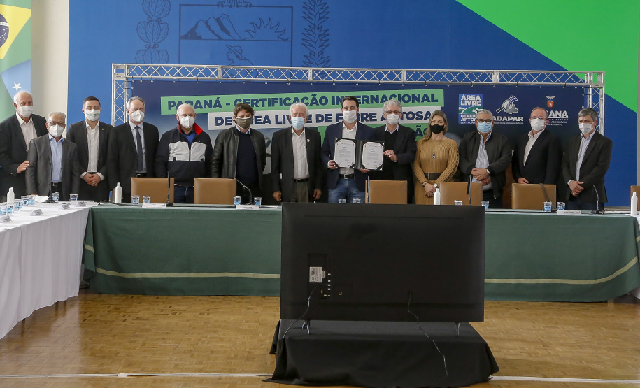 Governador Ratinho Junior destaca o reconhecimento internacional concedido ao Paraná como Área Livre de Febre Aftosa sem Vacinação.
Foto Gilson Abreu/AEN