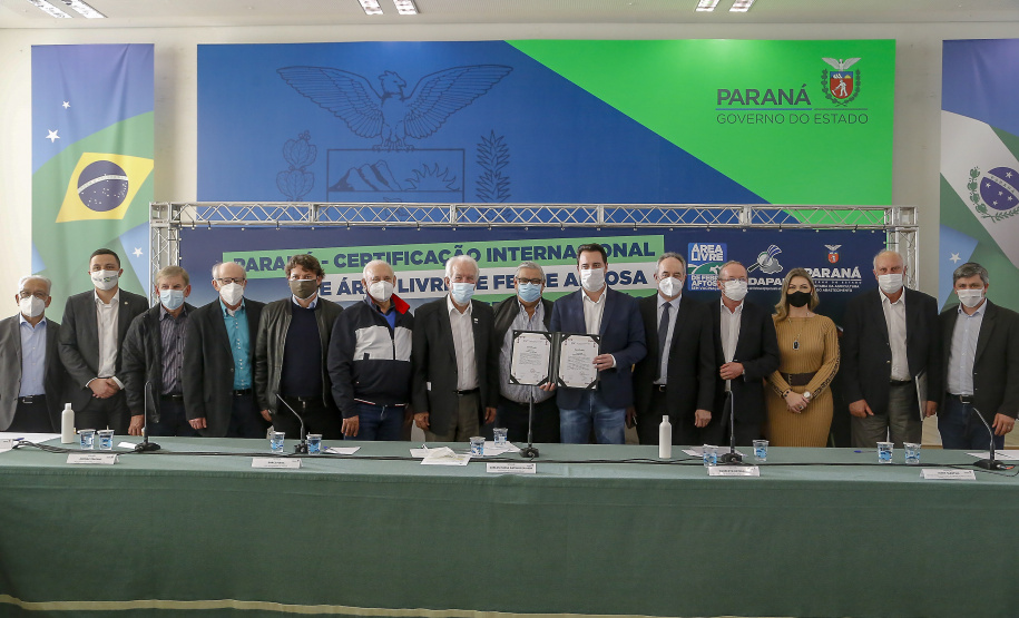 Governador Ratinho Junior destaca o reconhecimento internacional concedido ao Paraná como Área Livre de Febre Aftosa sem Vacinação.
Foto Gilson Abreu/AEN