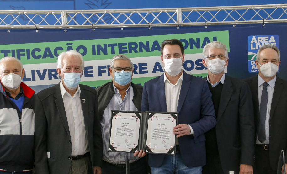 Governador Ratinho Junior destaca o reconhecimento internacional concedido ao Paraná como Área Livre de Febre Aftosa sem Vacinação.
Foto Gilson Abreu/AEN