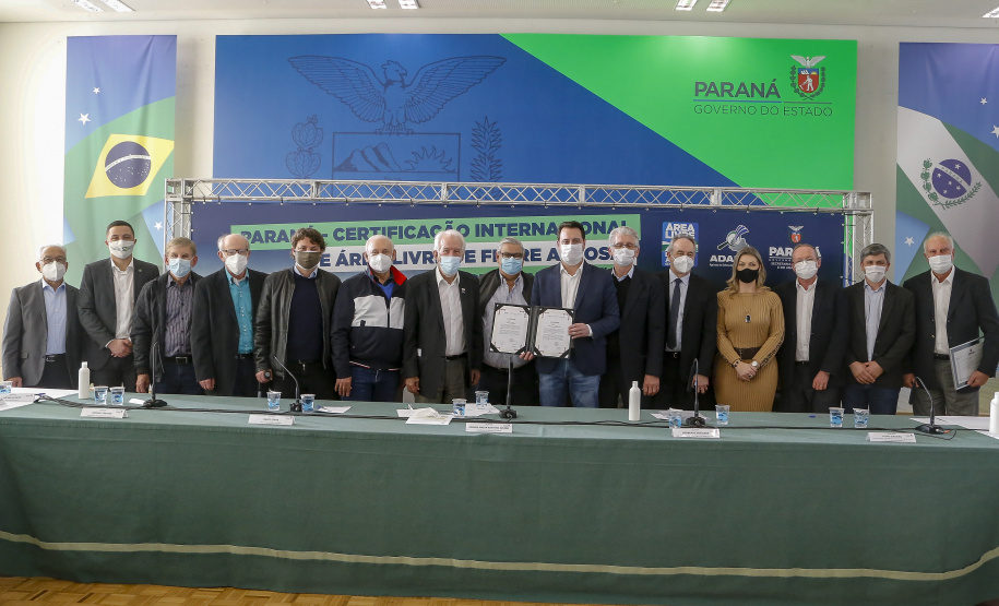 Governador Ratinho Junior destaca o reconhecimento internacional concedido ao Paraná como Área Livre de Febre Aftosa sem Vacinação.
Foto Gilson Abreu/AEN