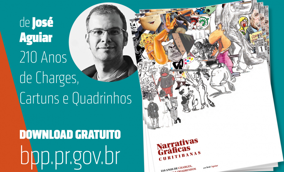 A Biblioteca Pública do Paraná (BPP), por meio do selo Biblioteca Paraná, acaba de lançar o livro Narrativas Gráficas Curitibanas: 210 Anos de Charges, Cartuns e Quadrinhos, do quadrinista, curador e pesquisador José Aguiar.  -   Curitiba, 28/05/2021  -  Foto: Divulgação BPP