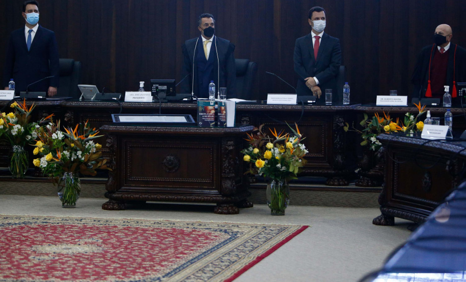O governador Carlos Massa Ratinho Junior participou nesta segunda-feira (31) do lançamento da Escola Judicial do Paraná (Ejud-PR). Foto: Jonathan Campos/AEN