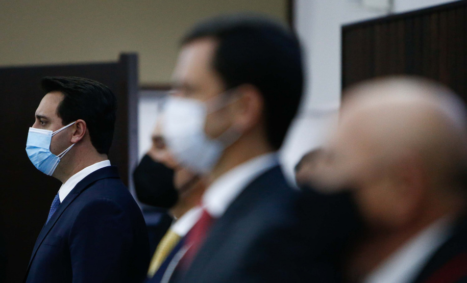 O governador Carlos Massa Ratinho Junior participou nesta segunda-feira (31) do lançamento da Escola Judicial do Paraná (Ejud-PR). Foto: Jonathan Campos/AEN