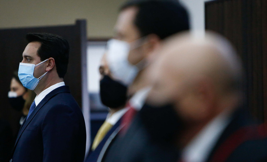 O governador Carlos Massa Ratinho Junior participou nesta segunda-feira (31) do lançamento da Escola Judicial do Paraná (Ejud-PR). Foto: Jonathan Campos/AEN