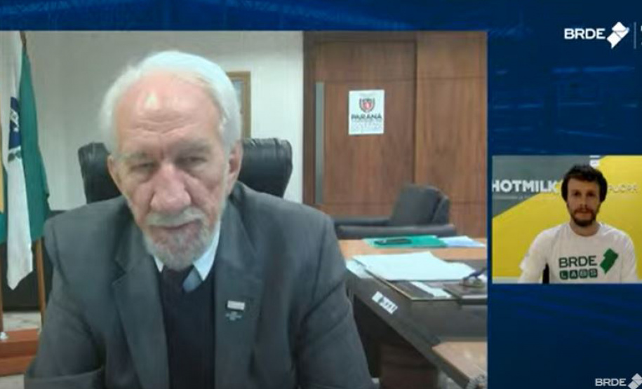 O Banco Regional de Desenvolvimento do Extremo Sul (BRDE) lançou nesta segunda-feira (31) a segunda edição do BRDE Labs, um programa que tem o objetivo de capacitar e acelerar o desenvolvimento do Estado do Paraná aproximando as startups do Governo, Universidade, Indústrias e o BRDE. Na foto, o vice-governador Darci Piana 
 -  Curitiba, 01/06/2021  -  Foto: Julia Beatriz Duda/BRDE