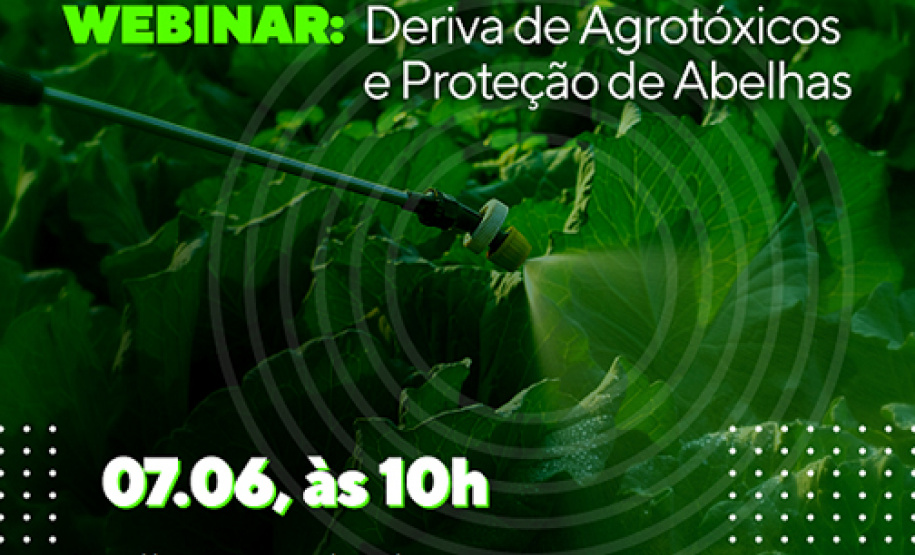 Webinar Adapar sobre Deriva de Agrotóxicos e Proteção de Abelhas em Junho -  Curitiba, 01/06/2021  -  Foto: Crea-PR