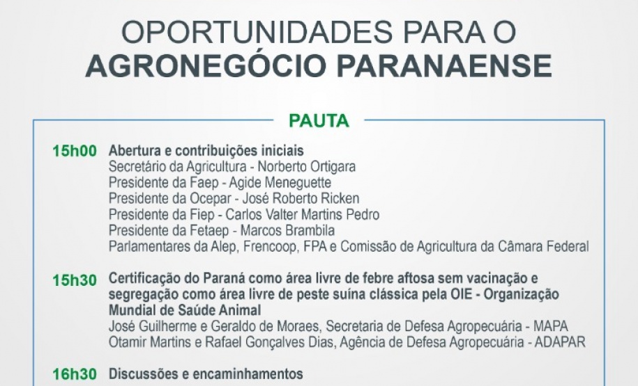 Evento online debate oportunidades para o agro paranaense com novas certificações
internacionais