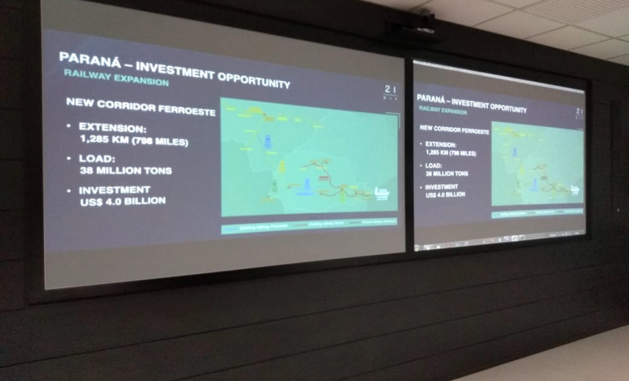 A Nova Ferroeste, que vai ligar Maracaju, no Mato Grosso do Sul, ao Porto de Paranaguá, marcou a participação do Estado no Fórum de Investimentos Brasil (BIF), evento internacional que reúne representantes do Poder Público e CEOs de grandes multinacionais. - Curitiba, 01/06/2021 - Foto: Nova Ferroeste
