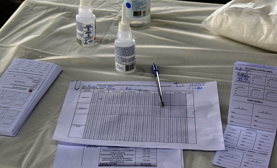 A Secretaria de Estado da Saúde (Sesa) reforça a importância da vacinação contra a Influenza, mesmo durante a pandemia. A 23ª Campanha Nacional de Imunização contra a doença começou no dia 12 de abril e até esta quarta-feira (2) apenas 31,9% da população alvo do Paraná foi vacinada. A estimativa do Ministério da Saúde é de que mais de 4,4 milhões de paranaenses devem tomar a vacina.  -  Curitiba, 02/06/2021  -  Foto: Américo Antonio/SESA