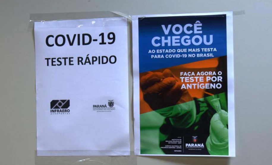 Paraná realiza estratégia de testagem para Covid-19 no aeroporto internacional Afonso Pena. Foto: Américo Antonio/SESA