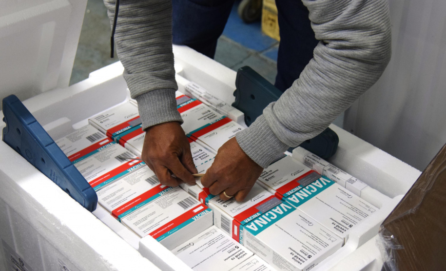 O Paraná recebeu na noite desta quarta-feira (9) mais 238 mil vacinas contra a Covid-19, sendo 237 mil doses do imunizante AstraZeneca produzida no Brasil pela Fiocruz e mil doses da AstraZeneca/Covax/Oxford, importadas por meio do consórcio Covax Facility. As vacinas fazem parte da 24ª pauta de distribuição do Ministério da Saúde. - curitiba, 09/06/2021 - Foto: Américo Antonio/SESA