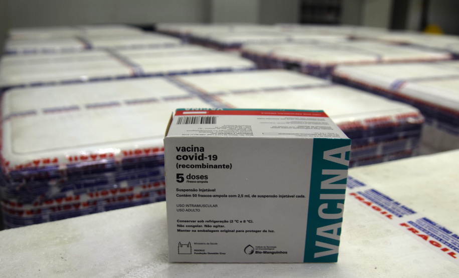 O Paraná recebeu na noite desta quarta-feira (9) mais 238 mil vacinas contra a Covid-19, sendo 237 mil doses do imunizante AstraZeneca produzida no Brasil pela Fiocruz e mil doses da AstraZeneca/Covax/Oxford, importadas por meio do consórcio Covax Facility. As vacinas fazem parte da 24ª pauta de distribuição do Ministério da Saúde. - curitiba, 09/06/2021 - Foto: Américo Antonio/SESA