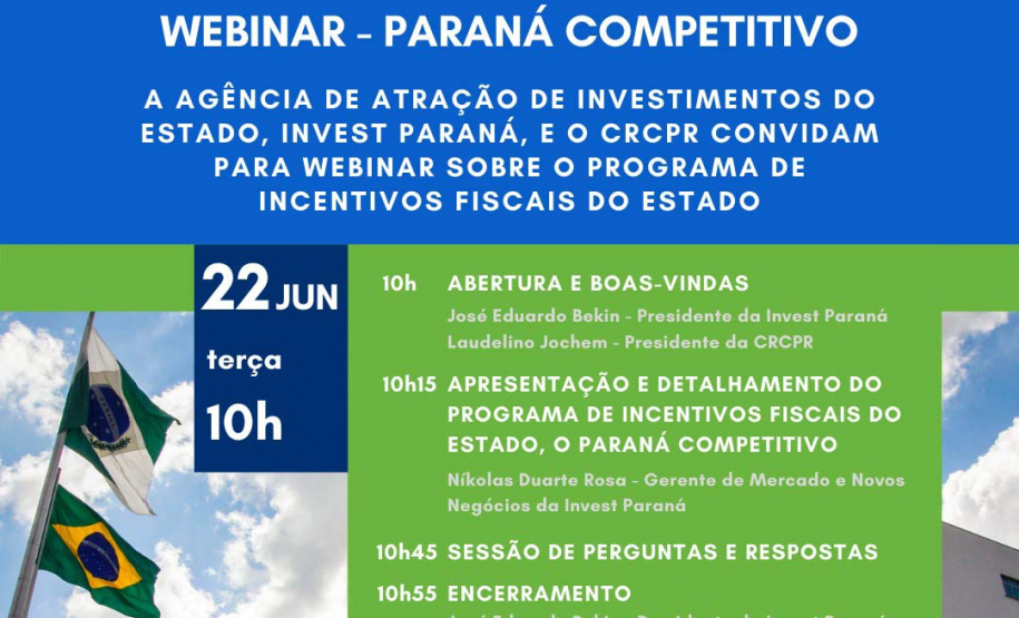 Webinar detalha programa de incentivos fiscais no Estado do Paraná