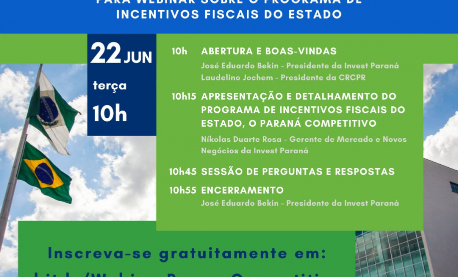 Webinar detalha programa de incentivos fiscais no Estado do Paraná
