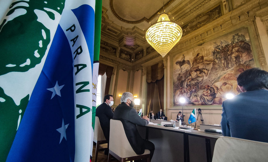 Governador Carlos Massa Ratinho Junior participa da reunião do Codesul - Porto Alegre, 15/06/2021 - Foto: Jonathan Campos/AEN