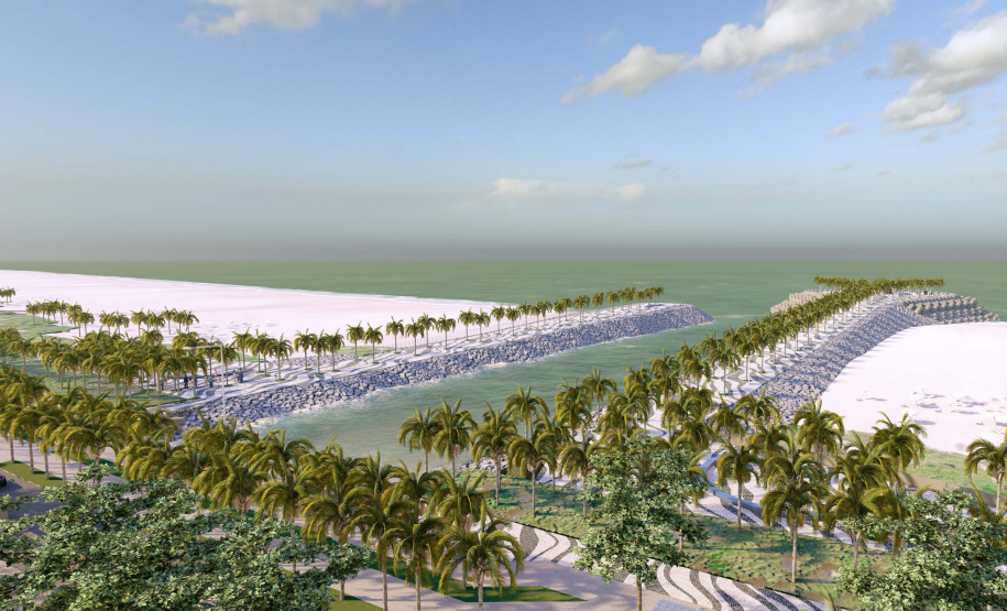 Projeto de recuperação da orla de Matinhos - Foto/Arte: Imagem do Projeto