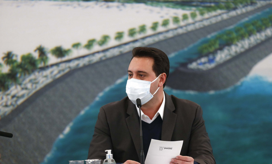 Edital de licitação da primeira fase das obras de recuperação da orla de Matinhos lançado nesta segunda-feira (21) pelo governador Carlos Massa Ratinho Junior prevê investimentos de R$ 377,85 milhões na revitalização de 6,3 quilômetros entre a Avenida Paraná e o Balneário Flórida. Foto: Jonathan Campos/AEN