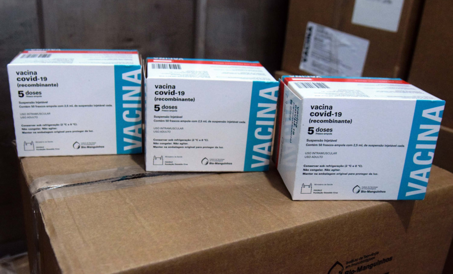 Com mais 450 mil doses, Cemepar começa a dividir novo lote de vacinas contra a Covid-19. Foto: Américo Antonio/SESA