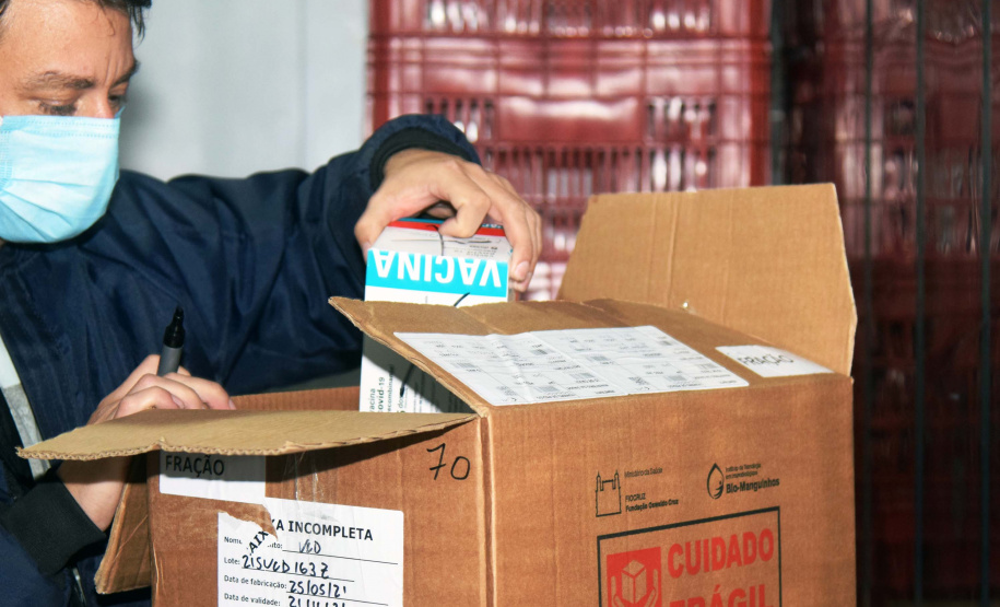 Com mais 450 mil doses, Cemepar começa a dividir novo lote de vacinas contra a Covid-19. Foto: Américo Antonio/SESA