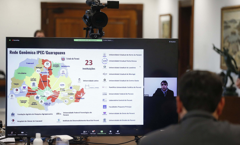 Guarapuava é a sede de um novo ecossistema de inovação voltado à pesquisa genética e à inteligência artificial aplicadas à saúde. Batizado de Vale do Genoma, o projeto foi lançado oficialmente pelo governador Carlos Massa Ratinho Junior nesta segunda-feira (21) em evento online com parceiros da iniciativa.Foto:Jonathan Campos/AEN