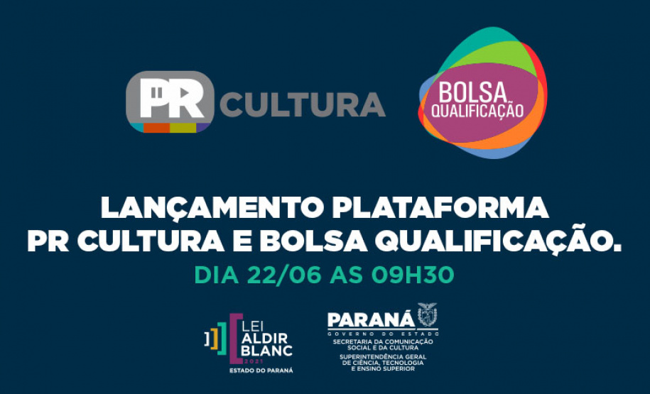 O governador Carlos Massa Ratinho Junior lança nesta terça-feira (22) duas grandes ações culturais. A primeira é o Paraná Cultura, uma plataforma multimídia criada pela Secretaria de Estado da Comunicação Social e da Cultura para dar vez e voz à produção cultural paranaense.  -  Curitiba, 22/06/2021  -  Foto/Arte: SECC