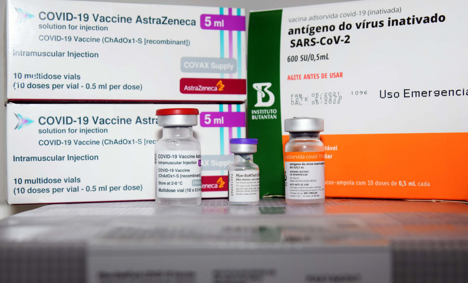 Até o momento, as vacinas distribuídas ao Paraná, que segue o PNI, foram CoronaVac, AstraZeneca e Pfizer. Foto:Américo Antonio/SESA
