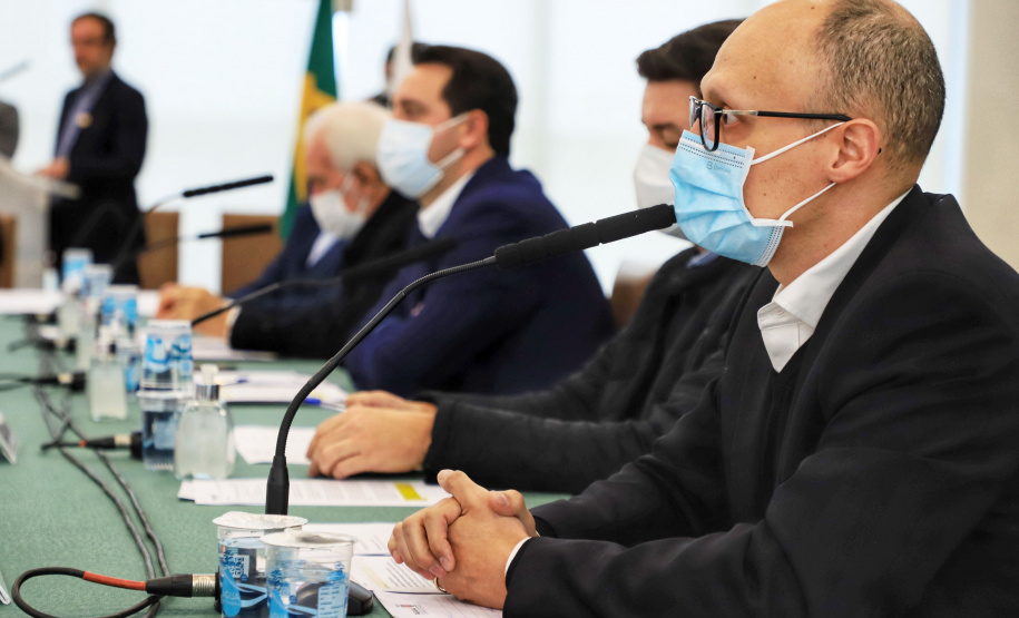 De 10 a 17 de outubro, o Paraná será o protagonista do Pavilhão do Brasil na Expo Dubai 2020, exposição internacional que concentra mais de 190 países em 181 dias de evento e espera receber 25 milhões de visitantes. Nesta terça-feira (22), o governador Carlos Massa Ratinho Junior apresentou a empresários a proposta do projeto de exposição que irá representar o Estado na feira. - Curitiba, 22/06/2021 - Foto: José Fernando Ogura/AEN